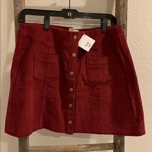 Corduroy merlot skirt